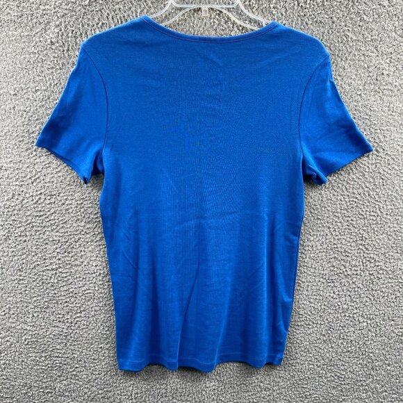 Time and Tru Womens Top Medium‎ 8/10 Blue Pullover Short Sleeve Shirt Lot of 2 - Picture 2 of 11